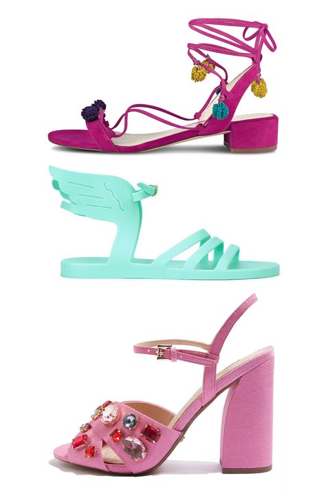 Footwear, Sandal, High heels, Pink, Shoe, Magenta, 