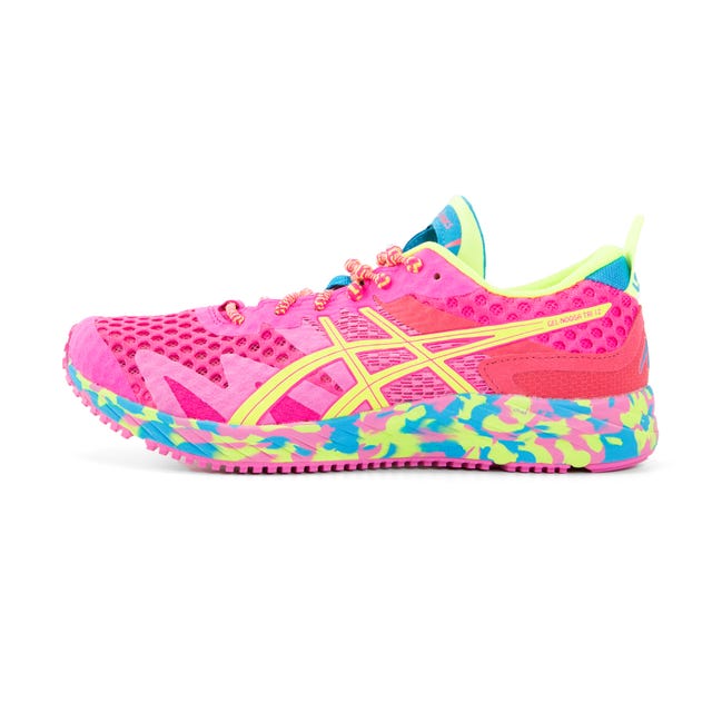 asics hardloopschoenen schoenen sportschoenen roze kleurrijk neon damesschoenen