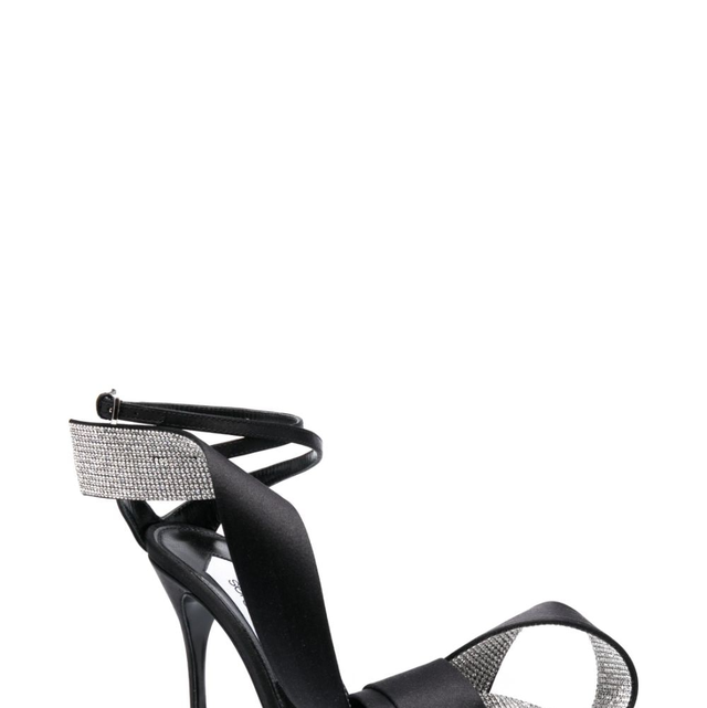 a pair of black high heeled shoes