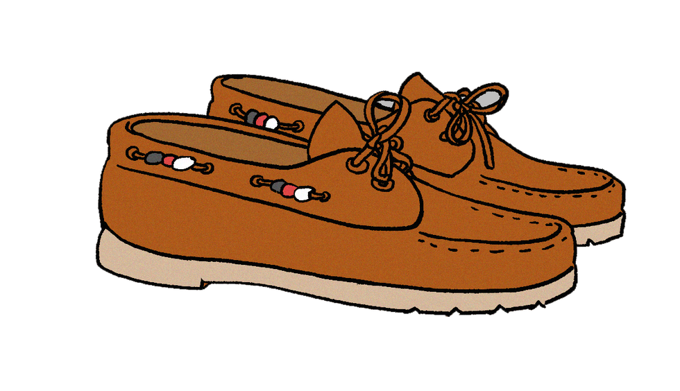 brown boat shoes with decorative beading