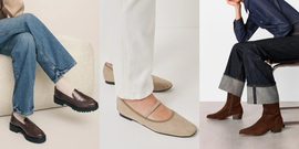 shoes and barrel leg jeans