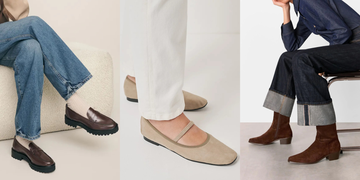 shoes and barrel leg jeans