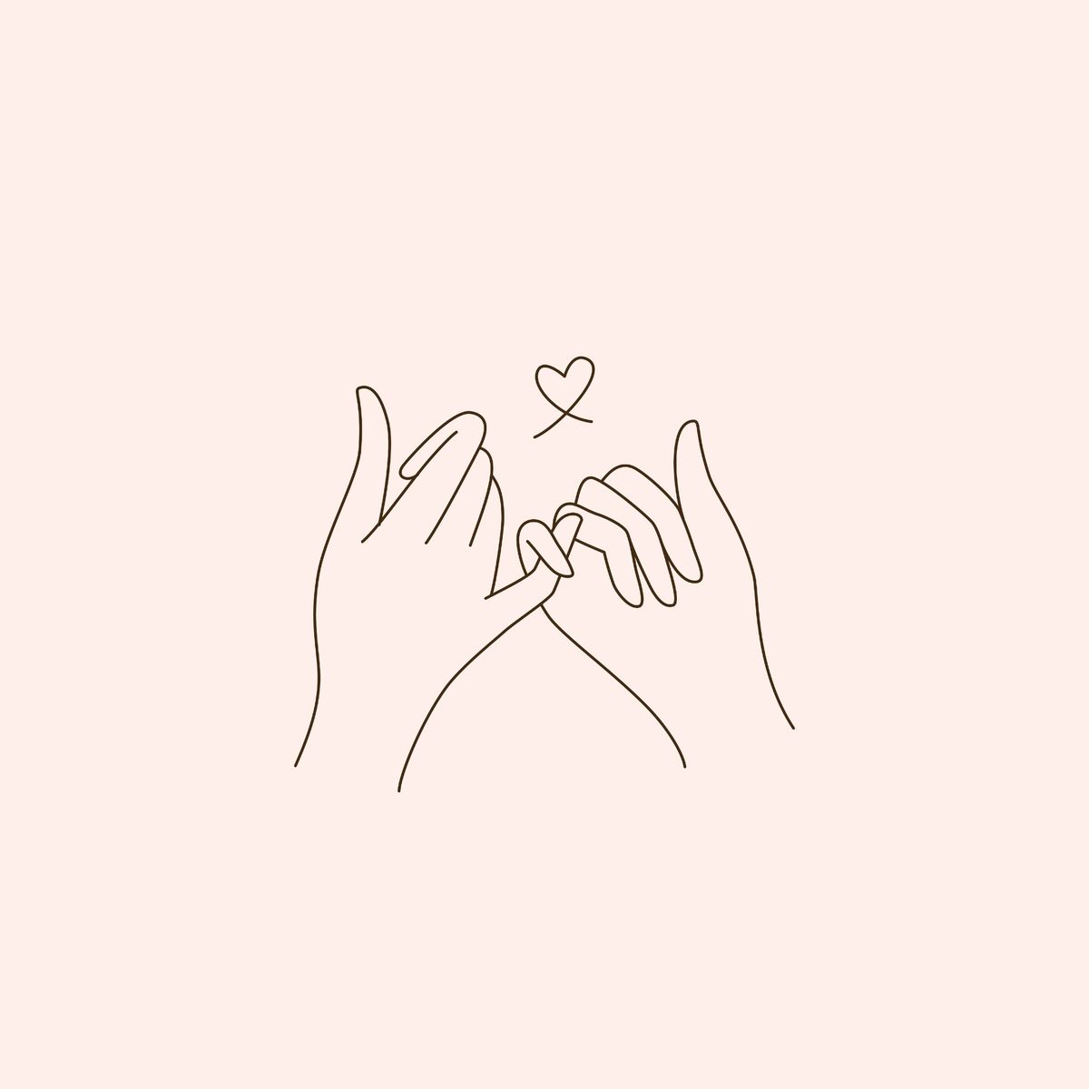two hands with pinkies locked and a heart above horizontal