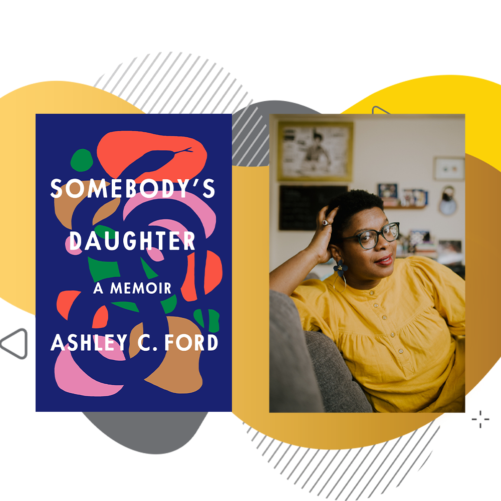 ashley c ford next to book cover somebody's daughter