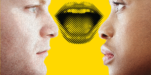 man and woman on yellow background