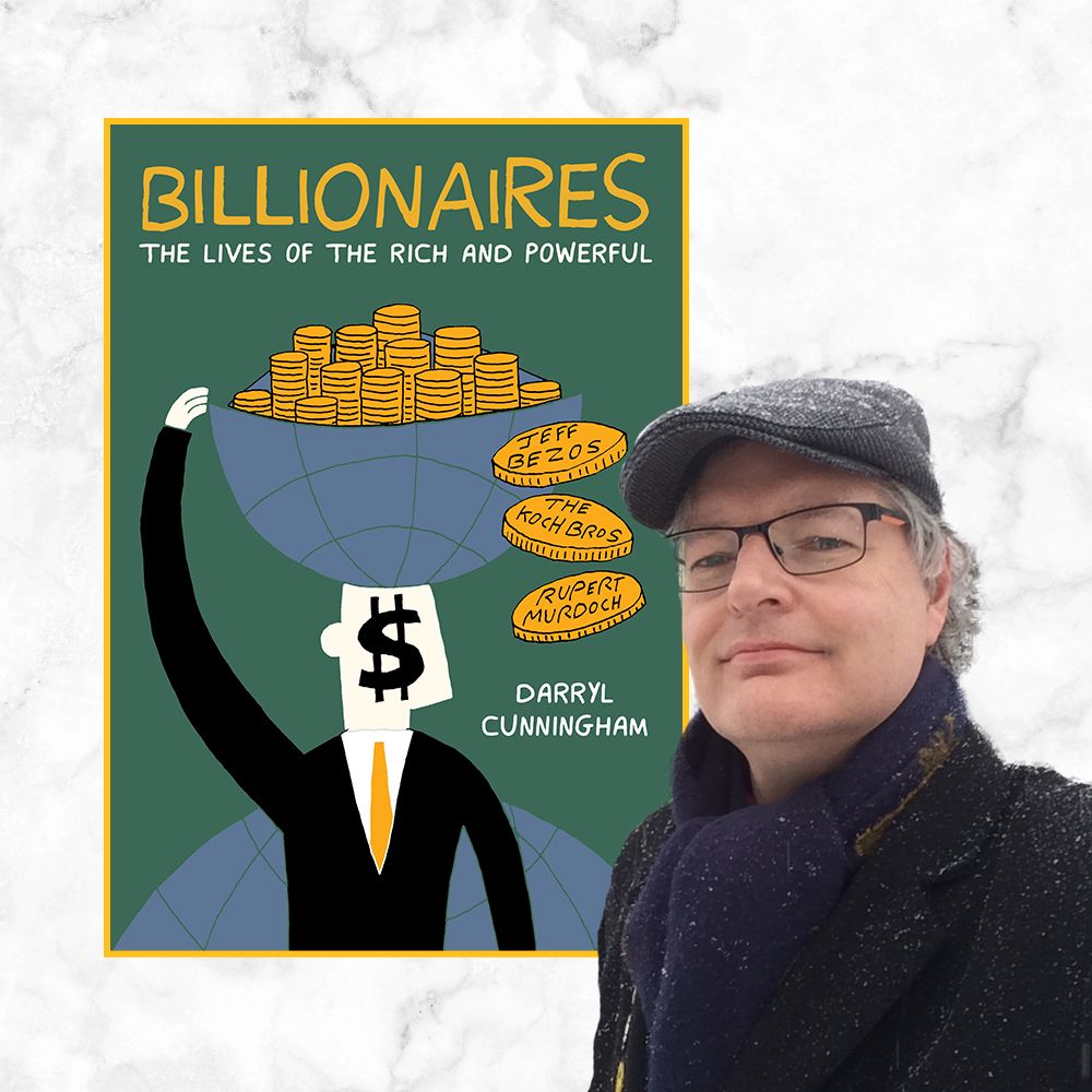 darryl cunningham’s ‘billionaires’ takes a hard look at some of the world’s richest men