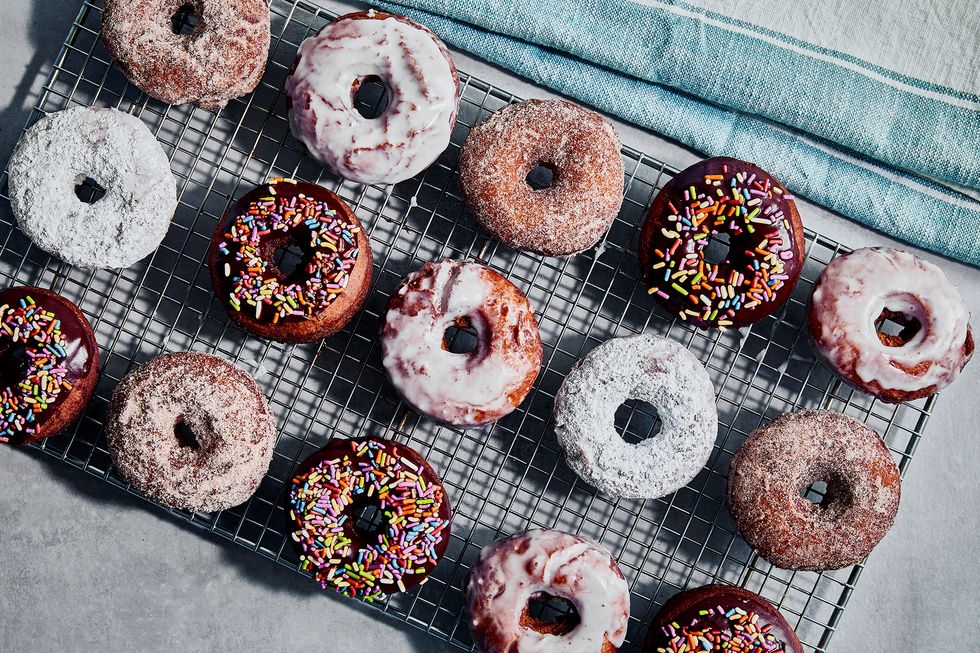 donuts on a rack