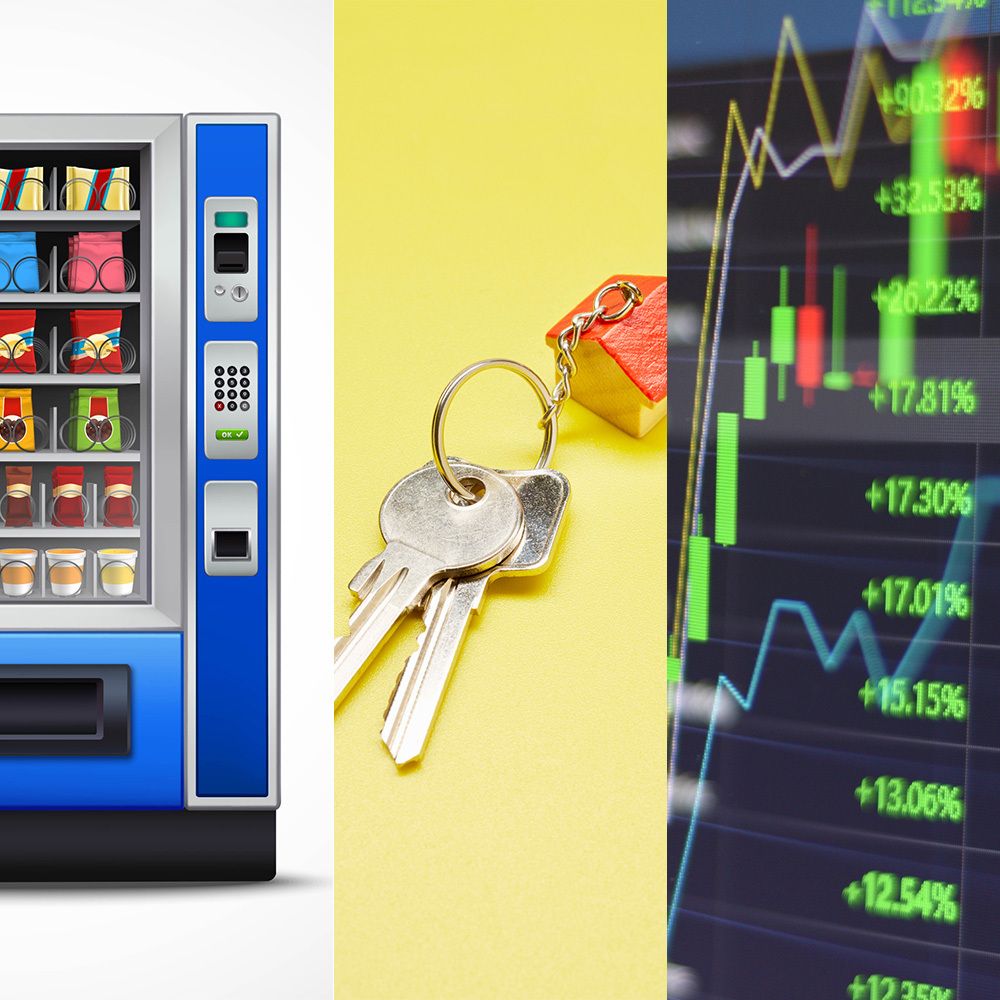 passive income streams vending machines, rental properties, stocks