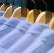 race of periwinkle shirts