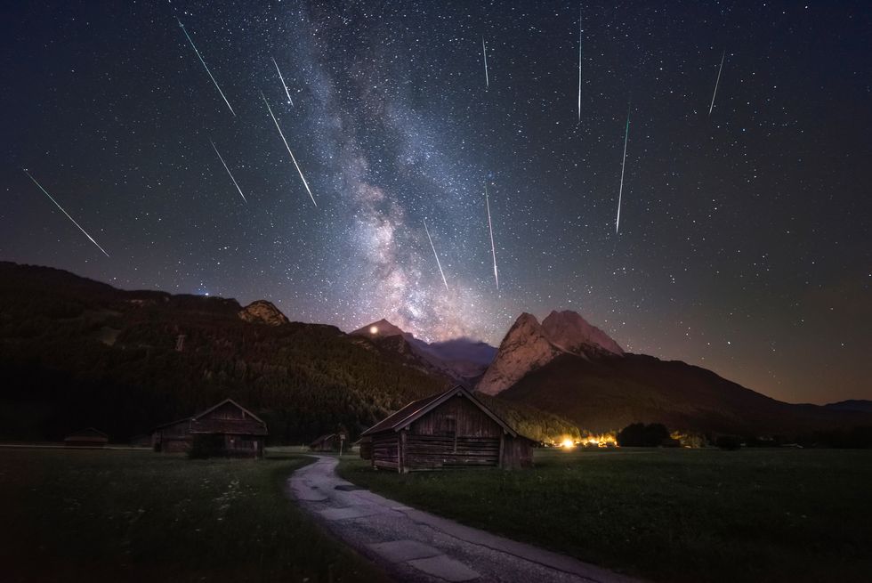 shooting stars over the alps