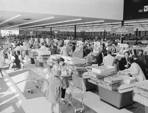 vintage photos of grocery stores   customers checking out