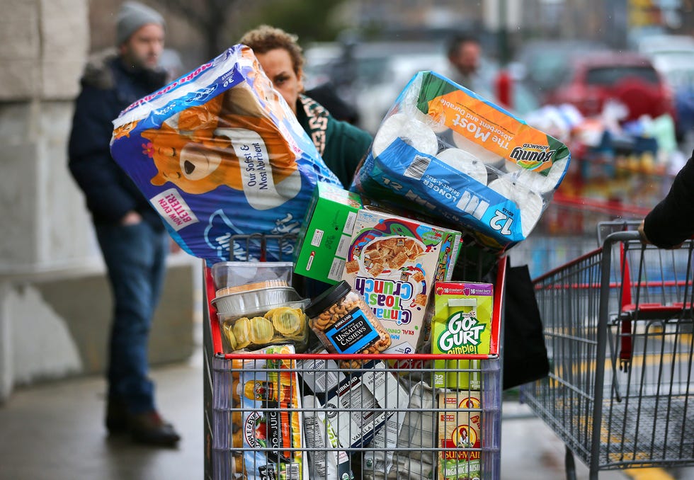 shoppers stock up as coronavirus cases grow
