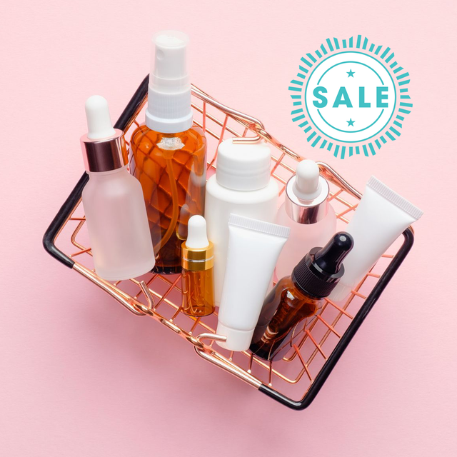 amazon prime day beauty and skincare deals in basket with sale button next to it