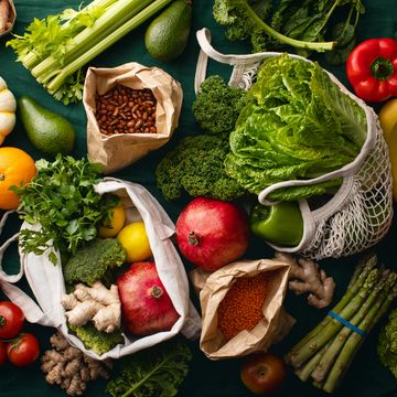 shopping or delivery of fresh and healthy vegetarian food concept