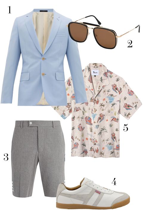 paul smith sportcoat,  tom ford sunglasses, moncler gamme bleu shorts, goya sneakers, tombolo shirt