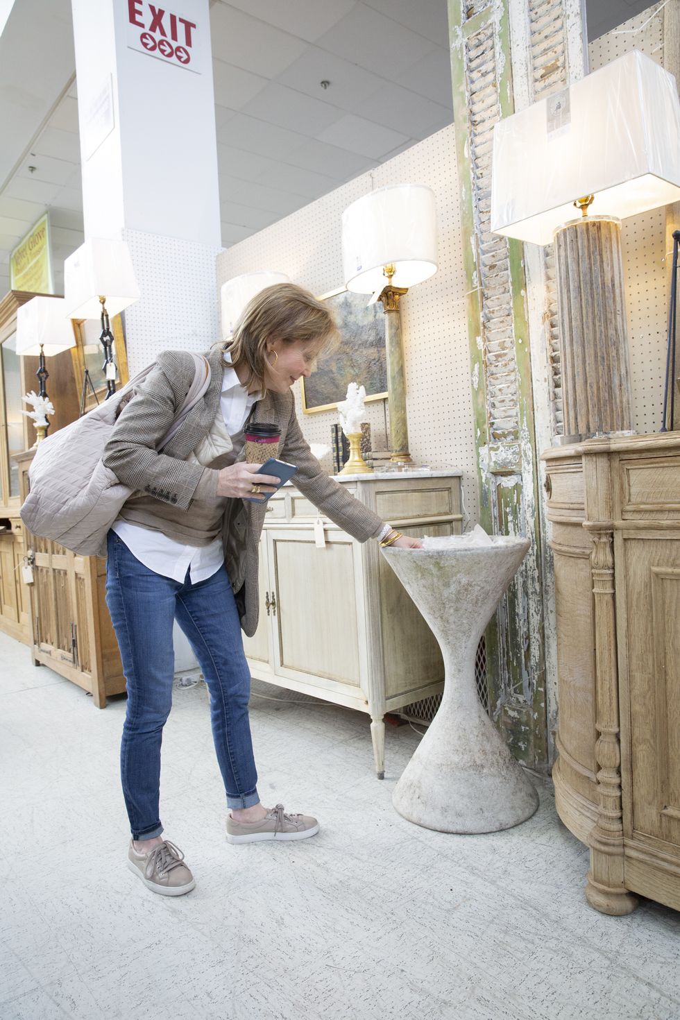 woman shopping in furniture store