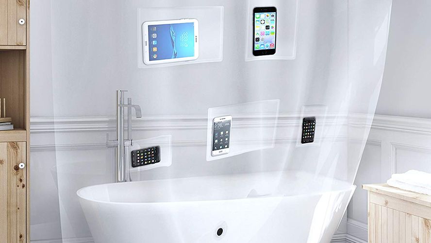 This Shower Curtain Liner Allows You To Bring Your Phone In The Tub