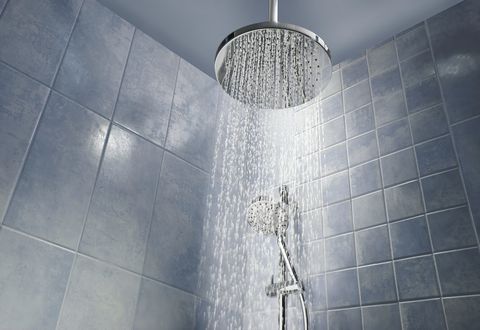 Shower head with running water
