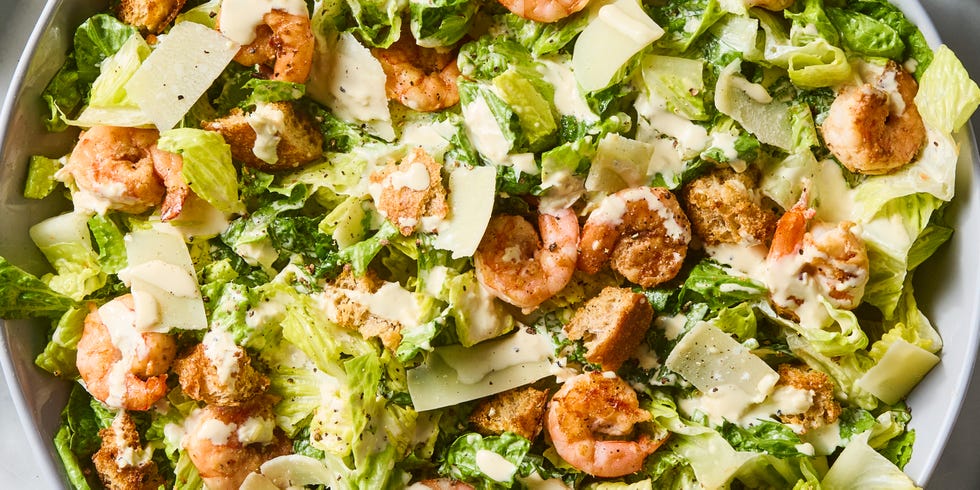 horseradish marinated seared shrimp, crisp romaine, salty shaved parm, and crunchy homemade sourdough croutons tossed in a creamy, cheesy umami packed dressing