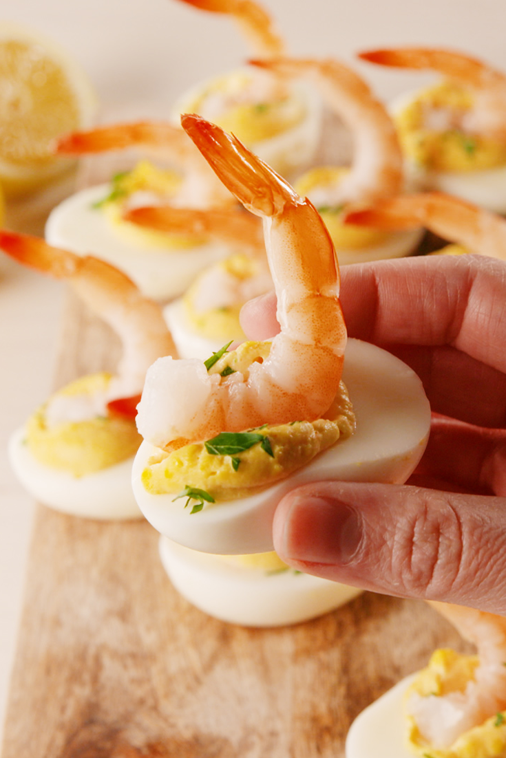 Shrimp Cocktail Deviled Eggs vertical
