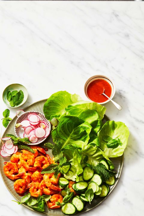 low calorie shrimp lettuce wraps meal