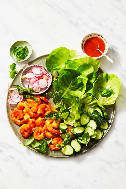low calorie shrimp lettuce wraps meal