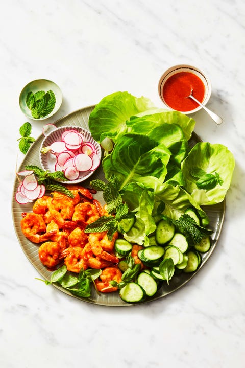 low calorie shrimp lettuce wraps meal