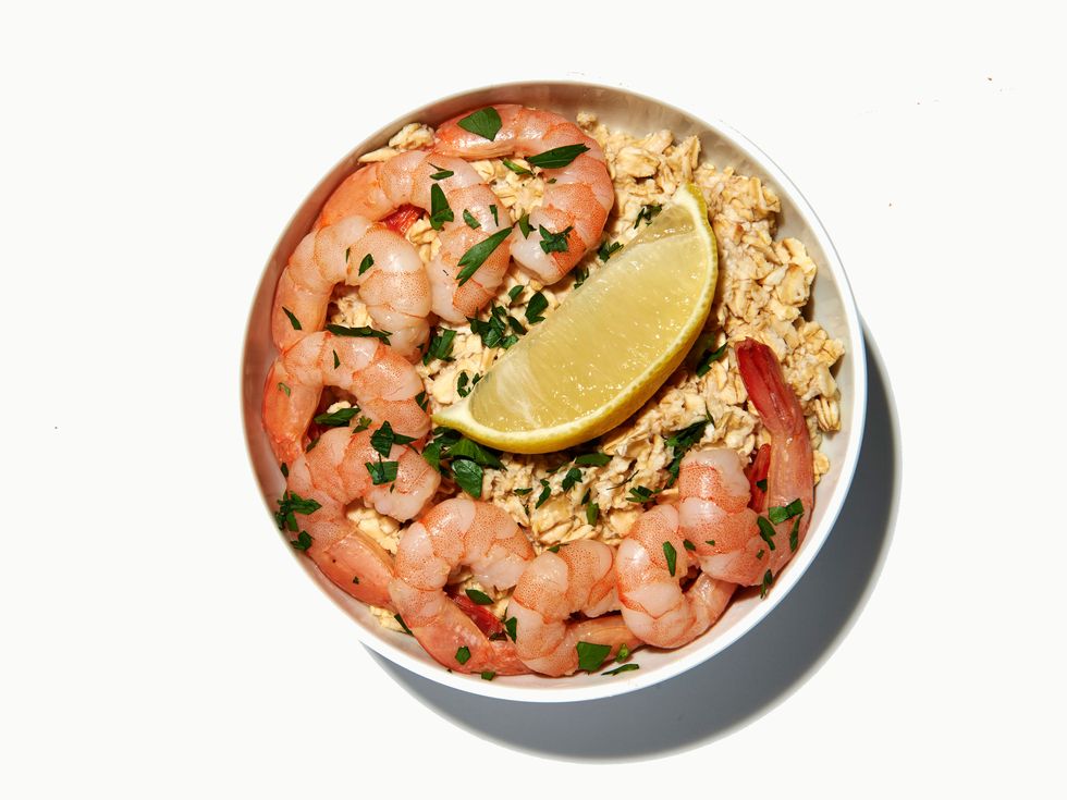 Louisiana shrimp oatmeal
