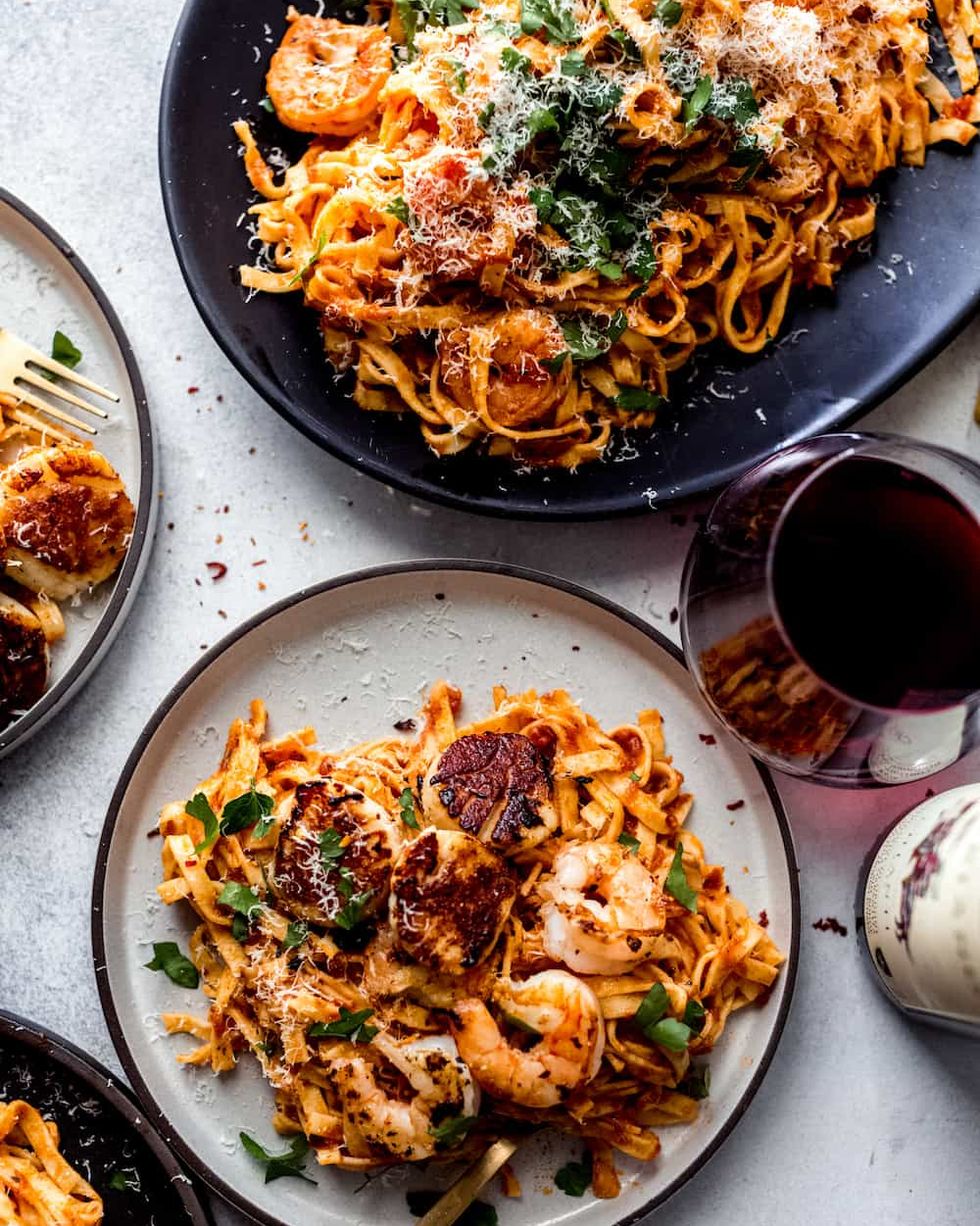 shrimp pasta recipes seafood pasta with arrabiata sauce