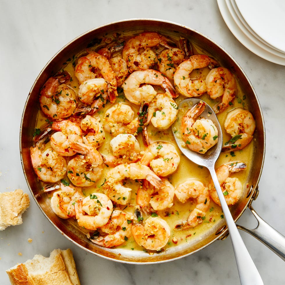 shrimp scampi tossed with breadcrumbs, fresh parsley, and red pepper flakes