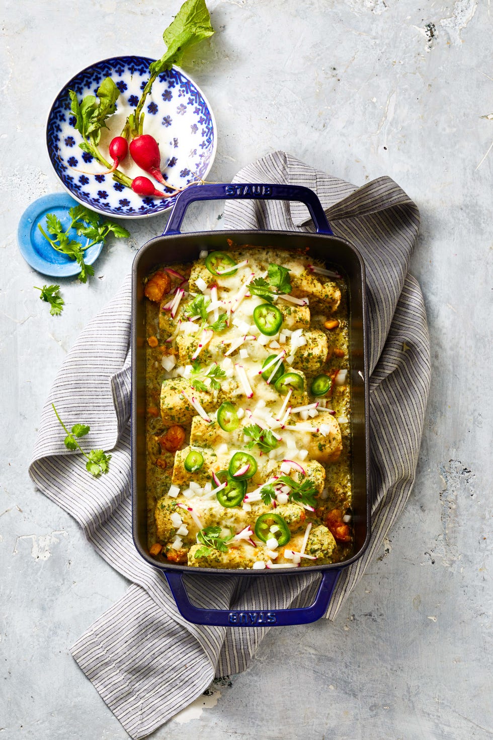 shrimp enchiladas with zucchini and corn