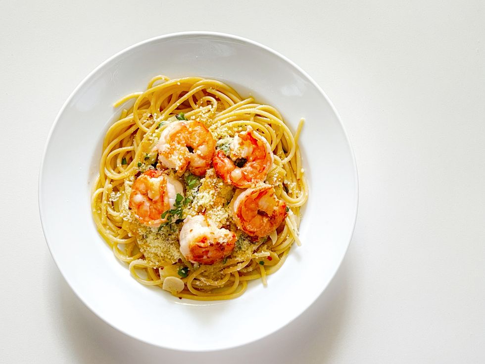 shrimps spaghetti
