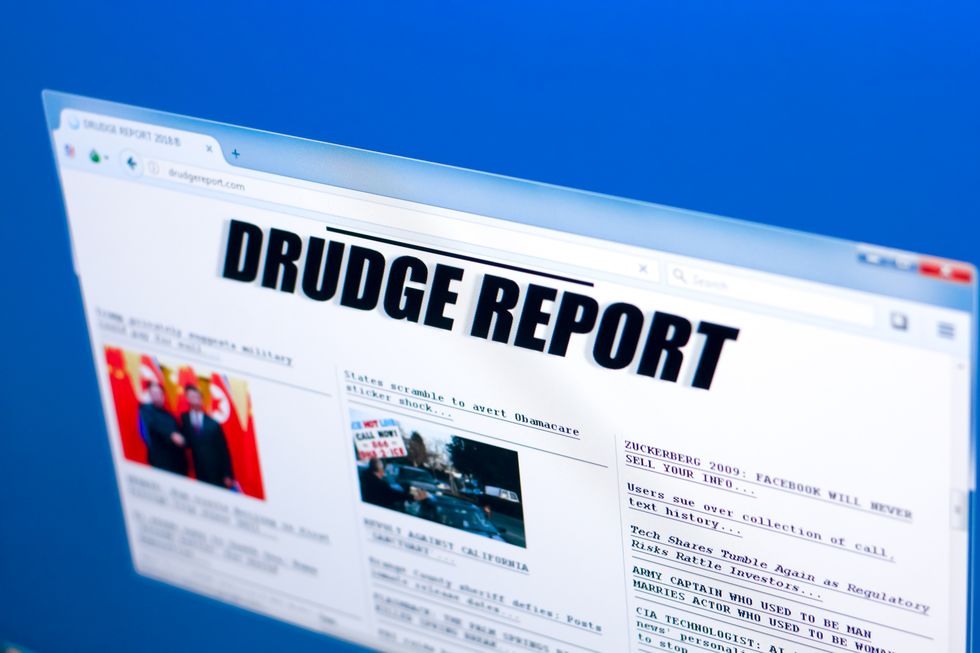 ryazan, russia   march 28, 2018   homepage of drudge report website on a display of pc, web adress   drudgereportcom shutterstock id 1062401792 purchaseorder   job   client   other