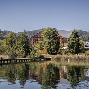 the mayrlife altaussee health and wellness resort on the shore of altausseer see mountain lake