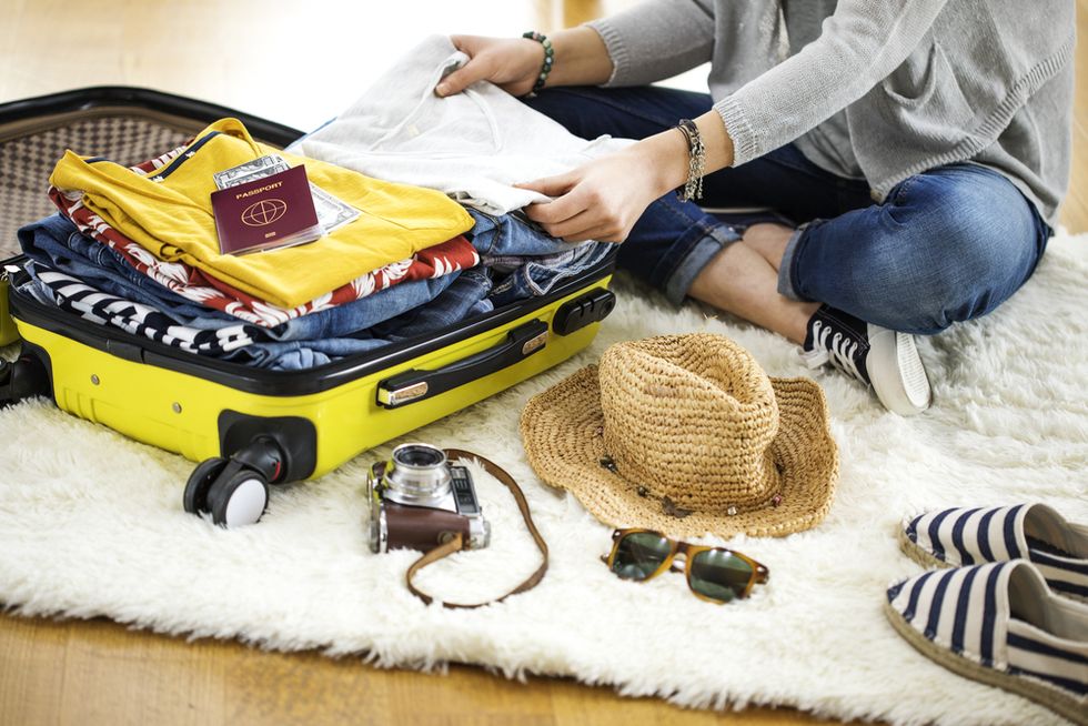 Suitcase, Picnic basket, Floor, Vehicle, Baggage, Basket, Flooring, Furniture, Car, 