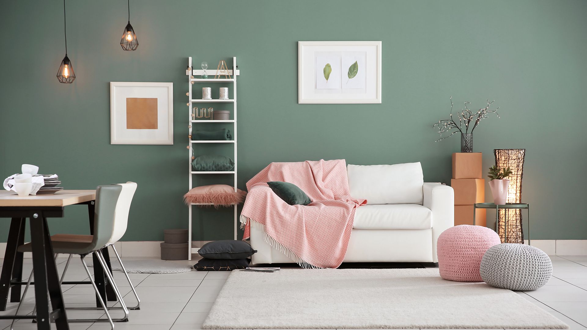Furniture, Room, Living room, Pink, Interior design, Floor, Couch, Property, Wall, Table, 