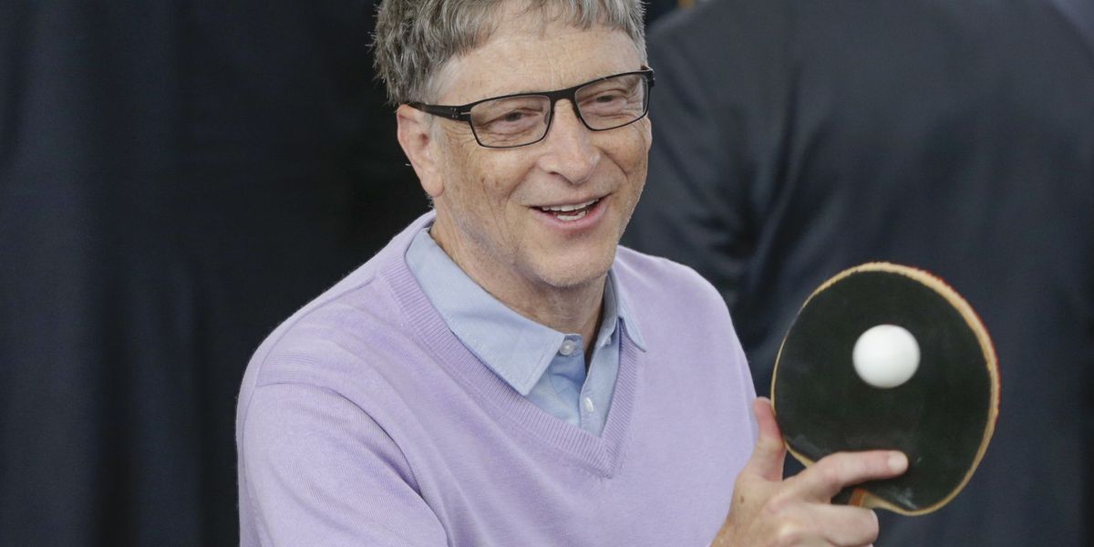 Bill Gates Playing Table Tennis