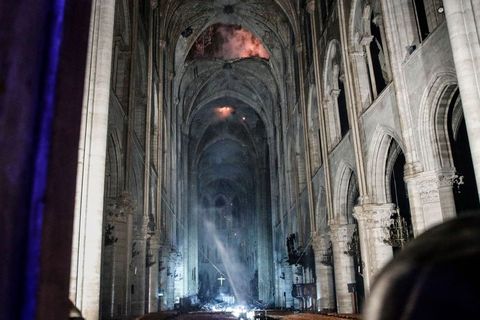 notre dame fire damage day after photo