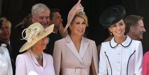 Camilla, Duchess of Cornwall, Queen Maxima of the Netherlands, and Kate Middleton on Garter Day.