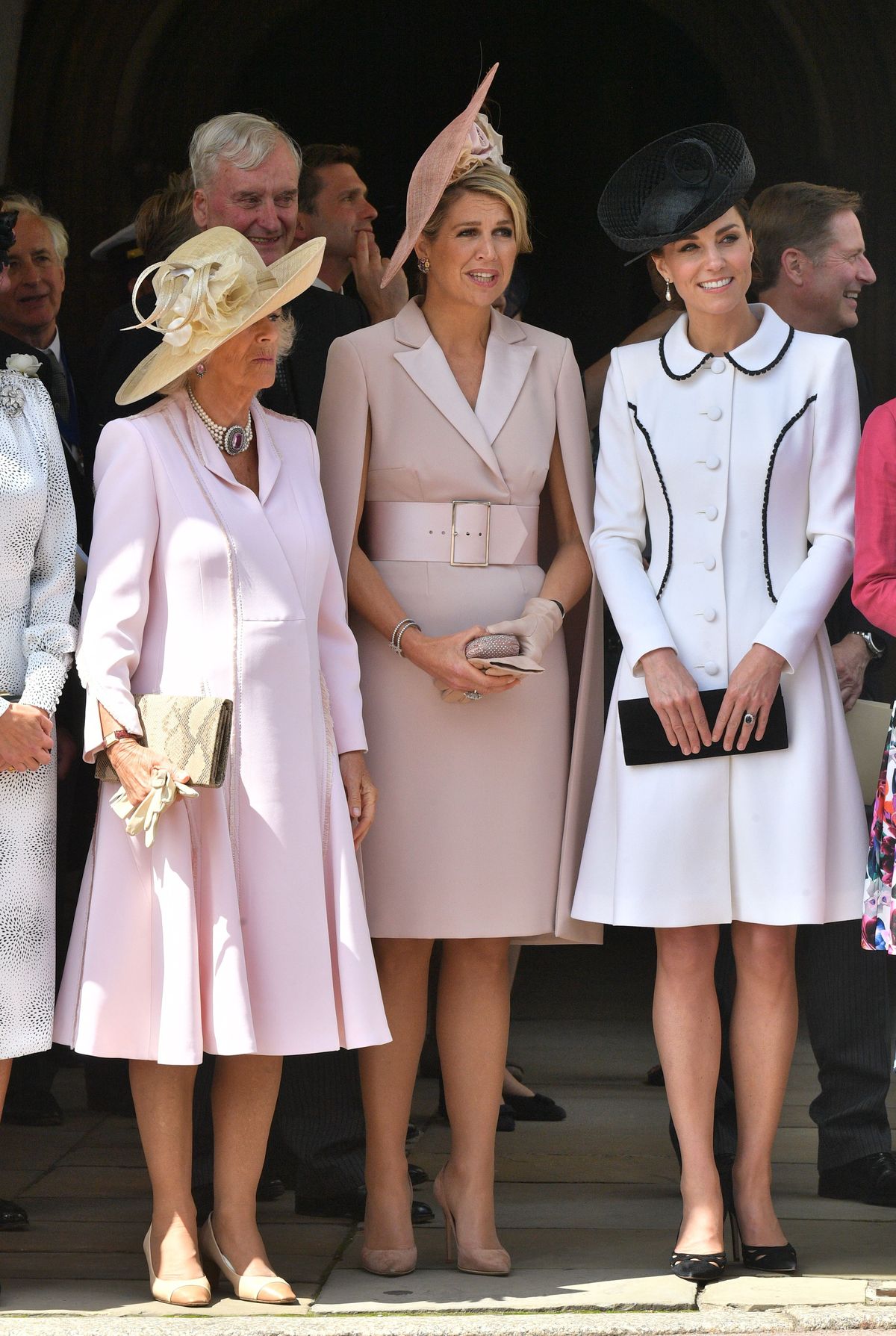 Camilla, Duchess of Cornwall, Queen Maxima of the Netherlands, and Kate Middleton on Garter Day.