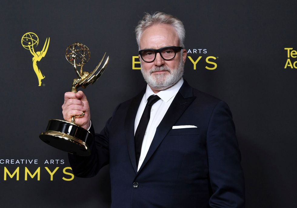 mandatory credit photo by richard shotwellinvisionapshutterstock 10414870a
bradley whitford poses in the press room with the award for outstanding guest actor in a drama series for the handmaids tale on night two of the creative arts emmy awards, at the microsoft theater in los angeles
2019 creative arts emmy awards   night two   press room, los angeles, usa   15 sep 2019