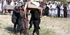 At least 30 civilians killed in a US backed drone strike in Nangarhar, Khogyani, Afghanistan - 19 Sep 2019