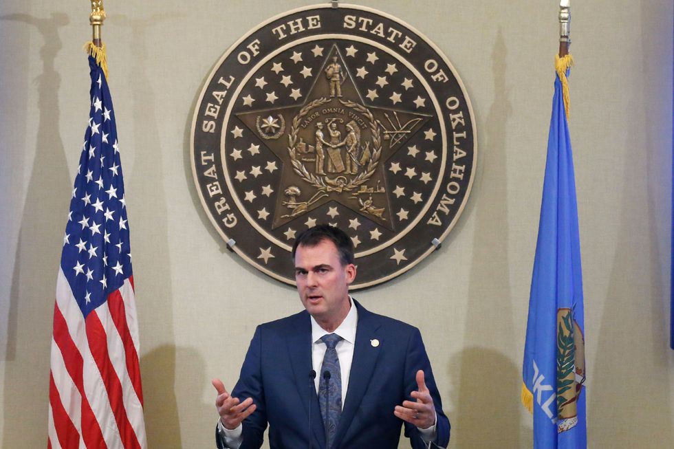 mandatory credit photo by sue ogrockiapshutterstock 10619349b
oklahoma governor kevin stitt speaks following a state board of equalization meeting, in oklahoma city the board, led by stitt, declared a revenue failure for the fiscal year that ends june 30, 2020, and stitt warned cuts to agency budgets over the next two years will likely be unavoidable, amid crashing oil prices and dwindling revenue collections as the states economy ground to a halt in an attempt to control the spread of the coronavirus
oklahoma budget failure, oklahoma city, united states   20 apr 2020