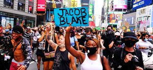 justice for jacob blake protest, new york, usa   24 aug 2020