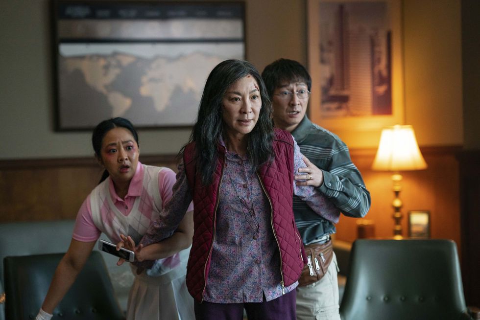 editorial use only no book cover usage mandatory credit photo by moviestoreshutterstock 12876015e everything everywhere all at once stephanie hsu, michelle yeoh and jonathan ke quan everything everywhere all at once 2022