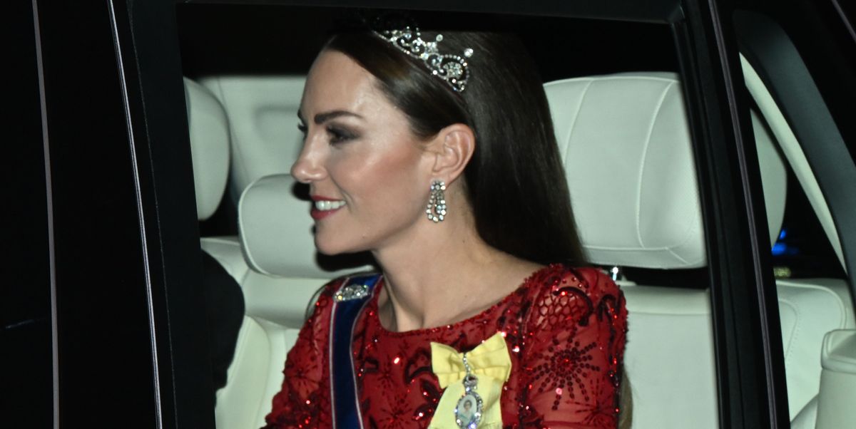 Kate Middleton Stuns in Red Jenny Packham Gown at Buckingham Palace Reception for Diplomatic Corps