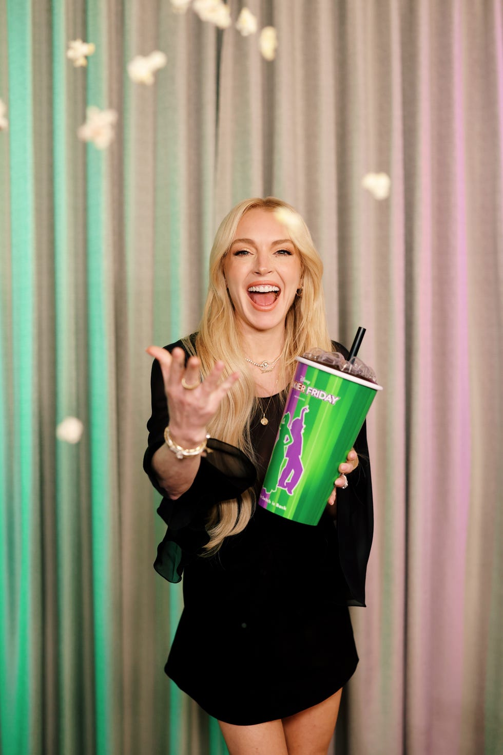 mandatory credit: photo by miles diggs for disney enterprises inc./shutterstock (15406405m) exclusive lindsay lohan attends disneys freakier friday press junket exclusive lindsay lohan attends disneys freakier friday press junket, los angeles, california 19 jul 2025