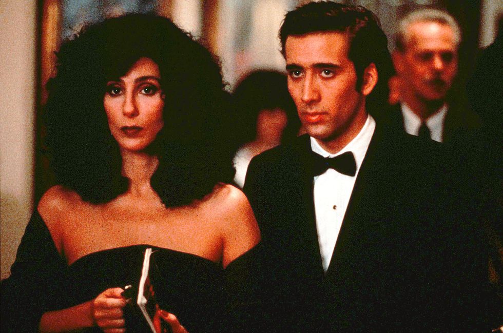 editorial use only no book cover usage
mandatory credit photo by mgmkobalshutterstock 5883923p
cher, nicolas cage
moonstruck   1987
director norman jewison
mgm
usa
scene still
eclair de lune