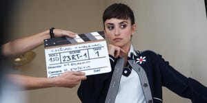 penelope cruz on set filming