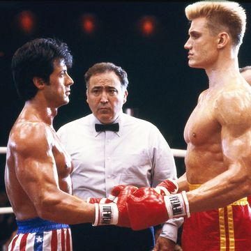 rocky and drago facing off